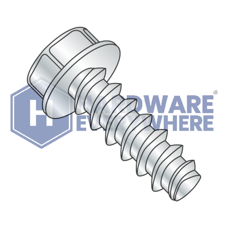 5/16-9 X 1 Thread Forming Screws / Unslotted / Hex Washer Head / Steel / Zinc / Plastite (Blunt Tip) Alternate 48-2