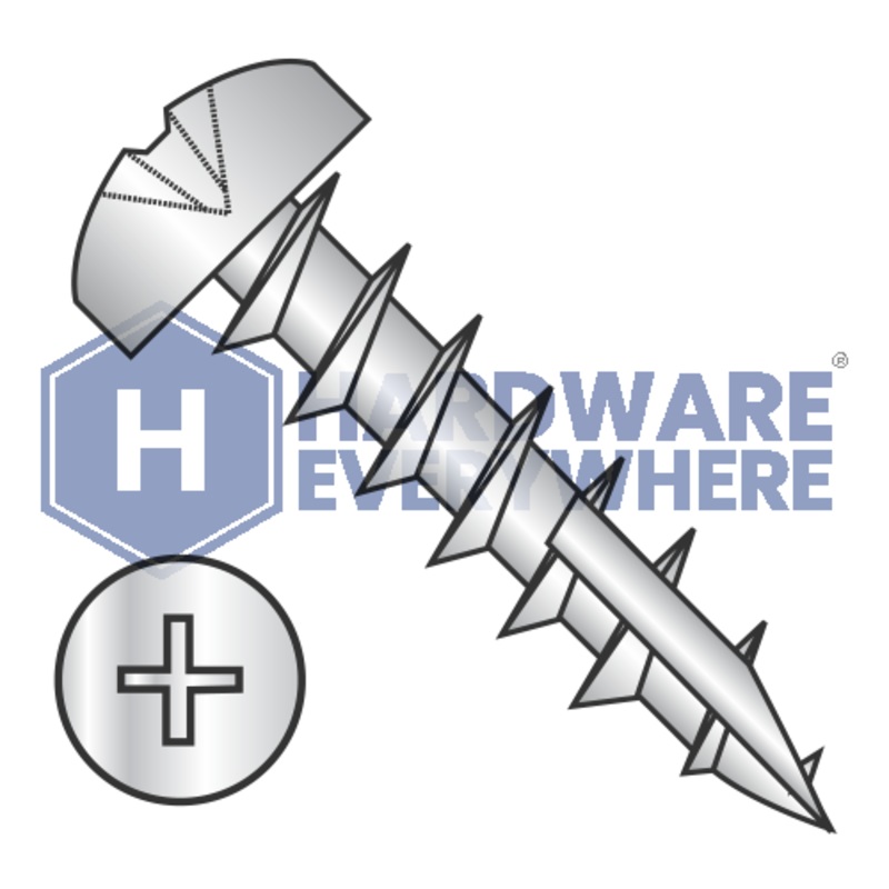 #6 X 1 Particle Board Screws / Phillips / Pan Head / Steel / Zinc / Type 17