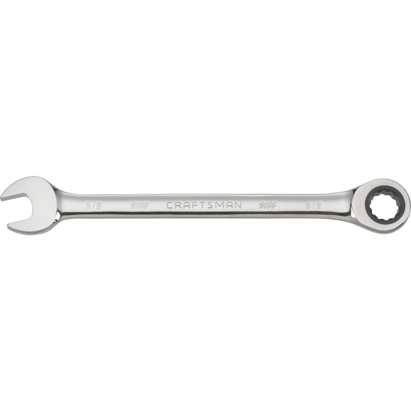 Craftsman CMMT42565 Ratcheting Wrench, 8 in OAL, Steel Head, Polished Chrome Head