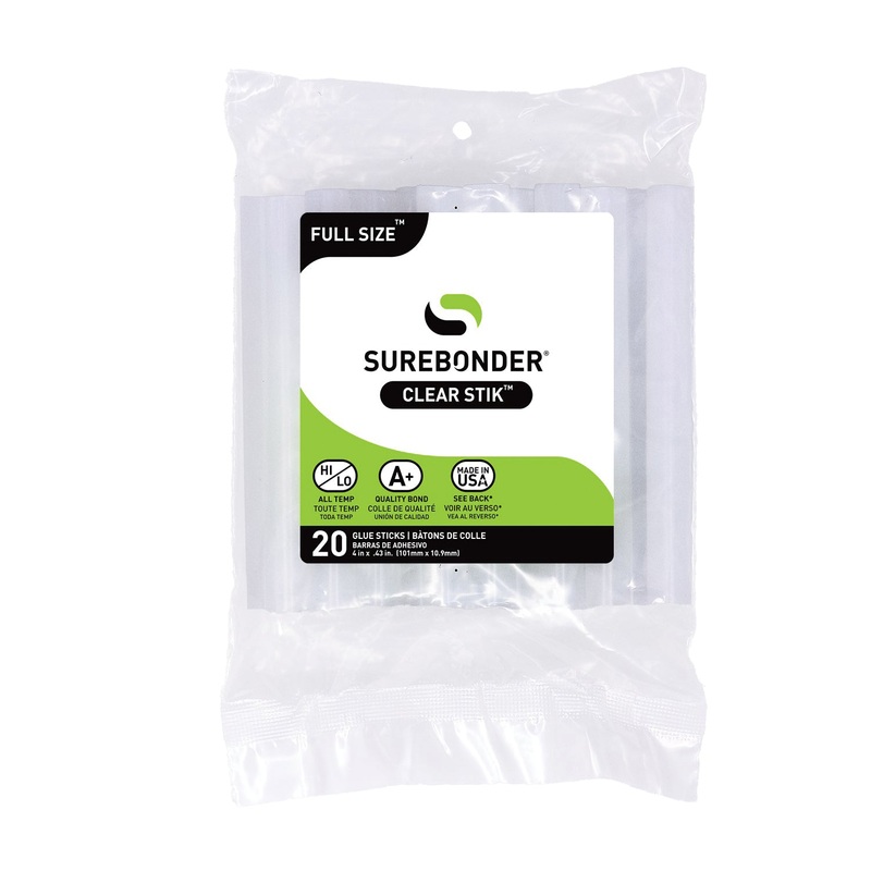 SUREBONDER CLEAR STIK DT-20 Hot Glue Stick, Clear, For Use With: High and Low Temperature Glue Gun
