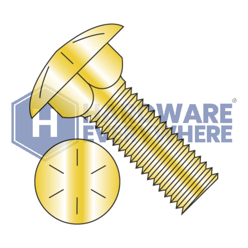 3/8-16 x 1 1/4 CARRIAGE BOLTS / Grade 8 / Zinc/Yellow