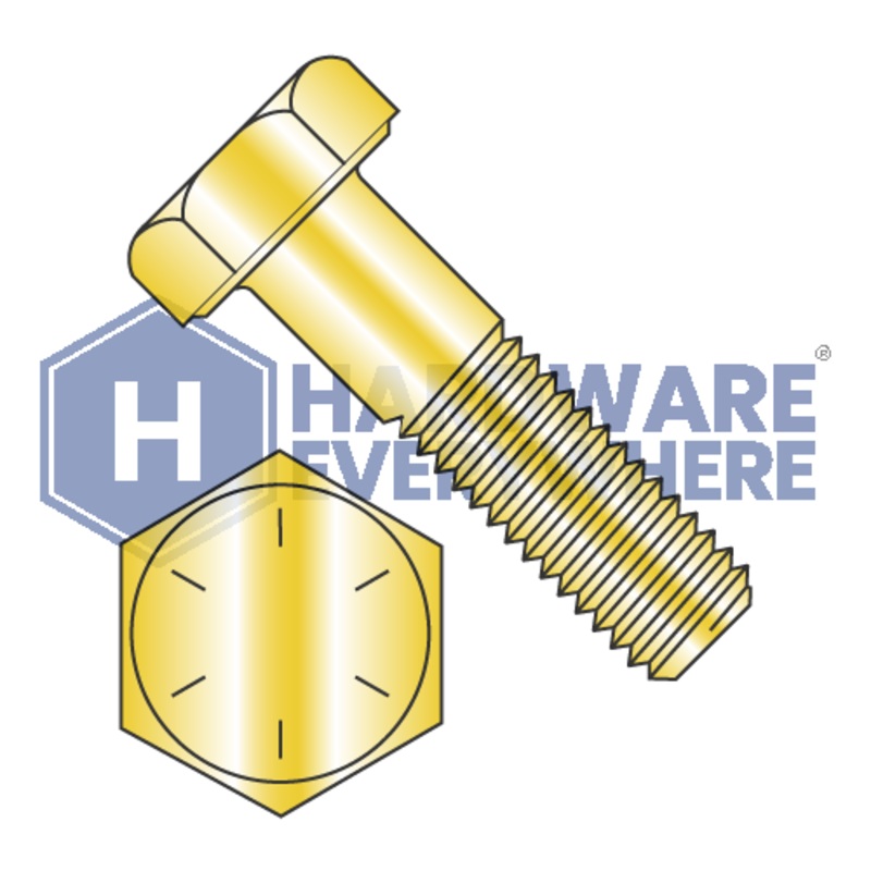 7/16-20 x 6 1/2 HEX CAP SCREWS / Grade 8 / Zinc/Yellow