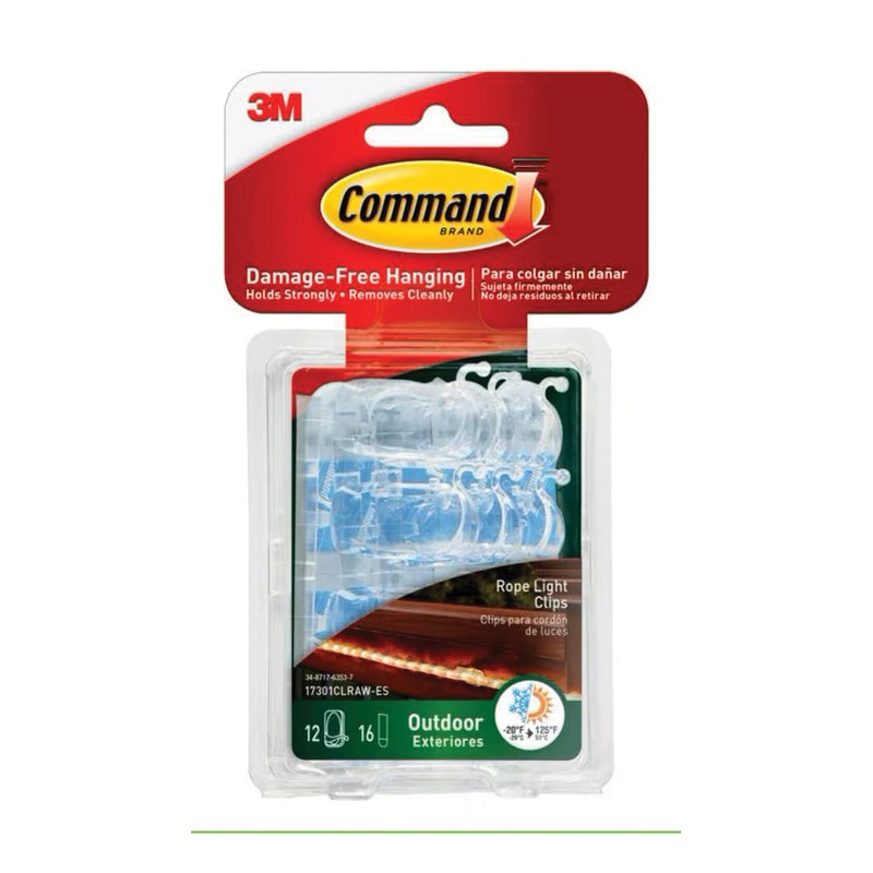 Command Command Series 17301CLRAW-ES Rope Light Clip, Plastic, Clear