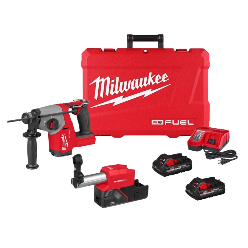 M18 FUEL 5/8" SDS Plus Rotary Hammer w/ Dust Extractor Kit 2908-22DE