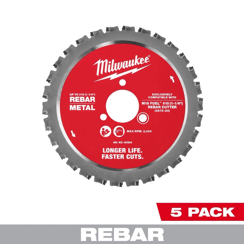 Milwaukee 48-40-4065 #10 1-1/4" Rebar Cutting Blade - 5 PK