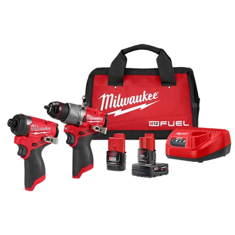 MILWAUKEE M12 FUEL 2 Tool Combo Kit 3497-22 + FREE MILWAUKEE M12 REDLITHIUM XC3.0 Battery (2 PACK)