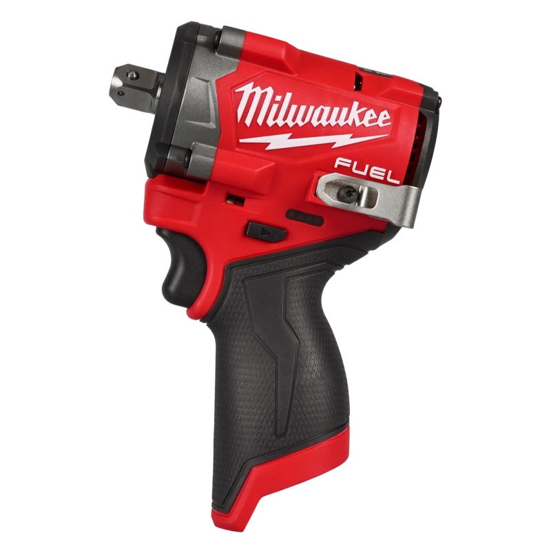 MILWAUKEE M12 FUEL Stubby 1/2" Impact Wrench w/ Pin Detent (Tool Only) + FREE 48-11-2412