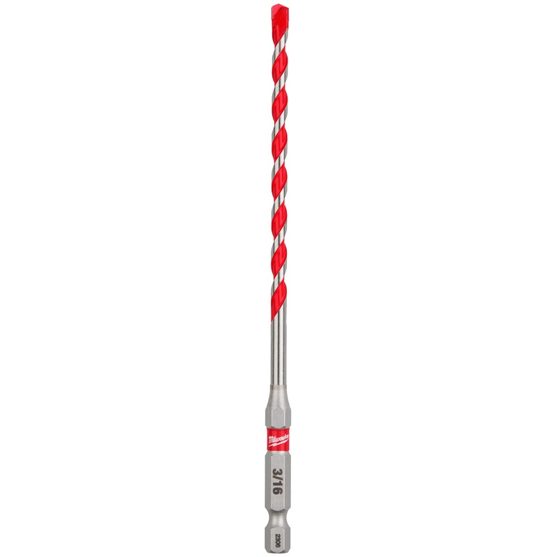 Milwaukee 3/16" x 4" x 6" SHOCKWAVE Impact Duty Carbide Hammer Drill Bit 48-20-9006