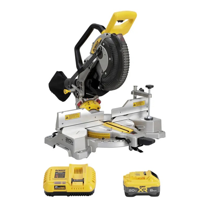 DeWalt 20V MAX XR 10" Double Bevel Fixed Miter Saw (8.0Ah) Kit DCS714WW1