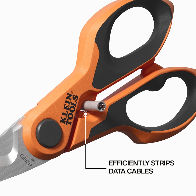 KLEIN TOOLS Compact Cable Stripping Electrician Scissors, 6-Inch 2100FO