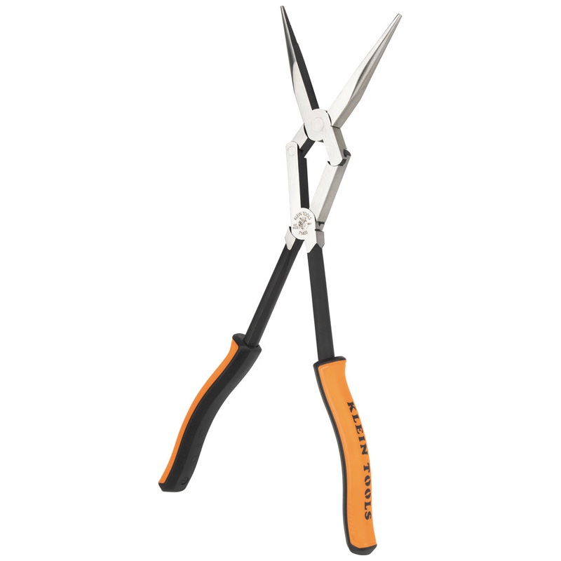 KLEIN TOOLS  Pliers, Long Reach Needle Nose Pliers, Straight Nose, 13-Inch 71400