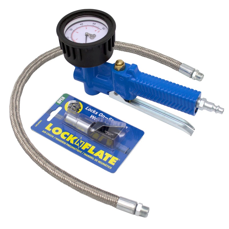 LOCKNLUBE LOCKNFLATE Analog Tire Inflator / Deflator Gauge