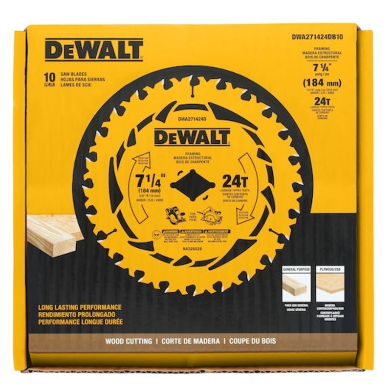 DEWALT 7-1/4 in. 24T Worm Drive Ready Circular Saw Blade