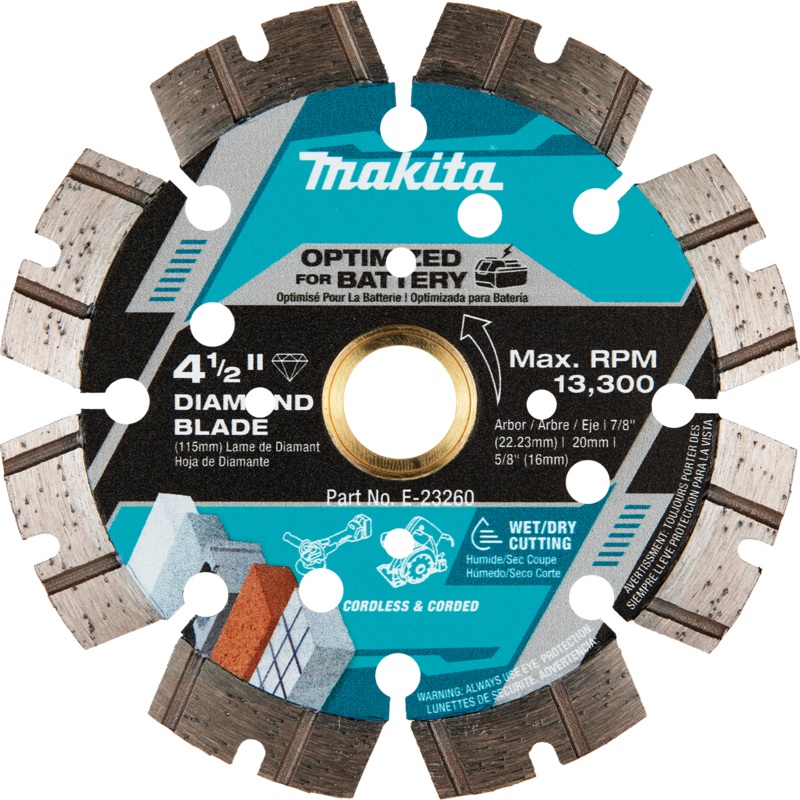 MAKITA 41/2" Thin Kerf Diamond Blade, Segmented, General Purpose