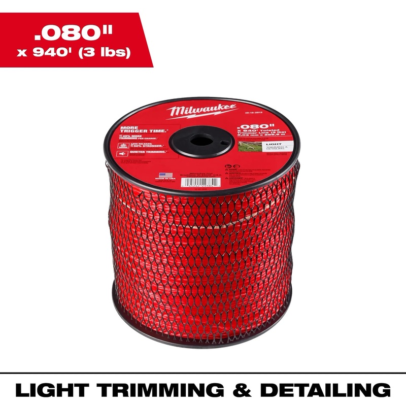MILWAUKEE .080" X 940 Twisted Trimmer Line
