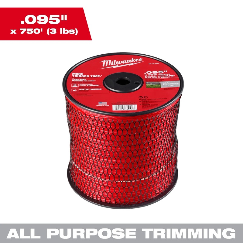 MILWAUKEE .095" X 750 Twisted Trimmer Line
