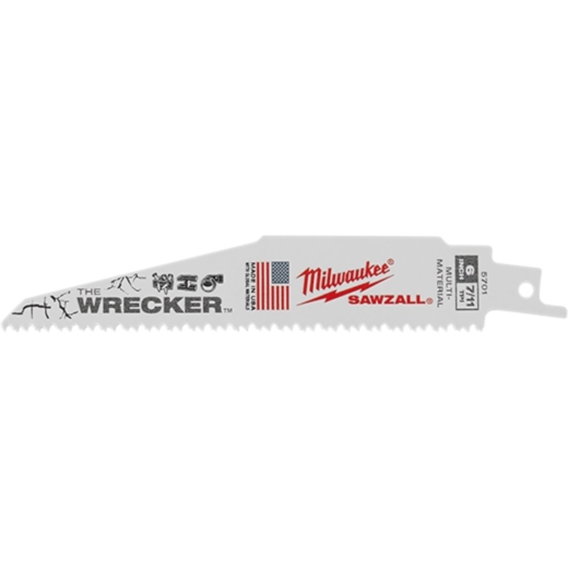 MILWAUKEE 6" 7/11 TPI THE WRECKER Multi-Material Blade (5 PACK)