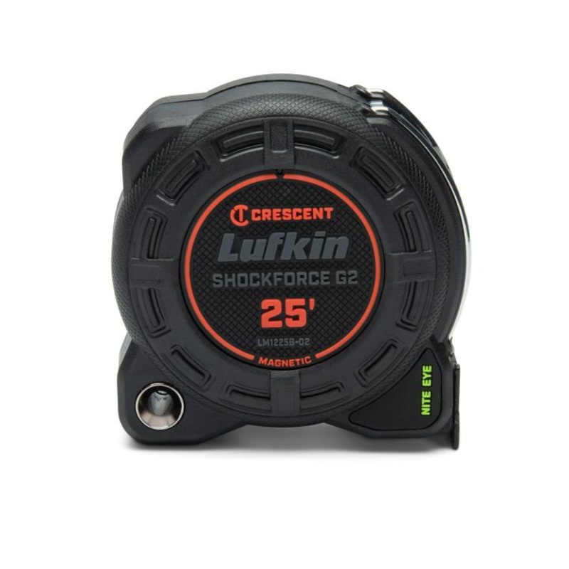 CRESCENT LUFKIN 1-1/4" X 25' SHOCKFORCE NITE EYE G2 Magnetic Tape Measure