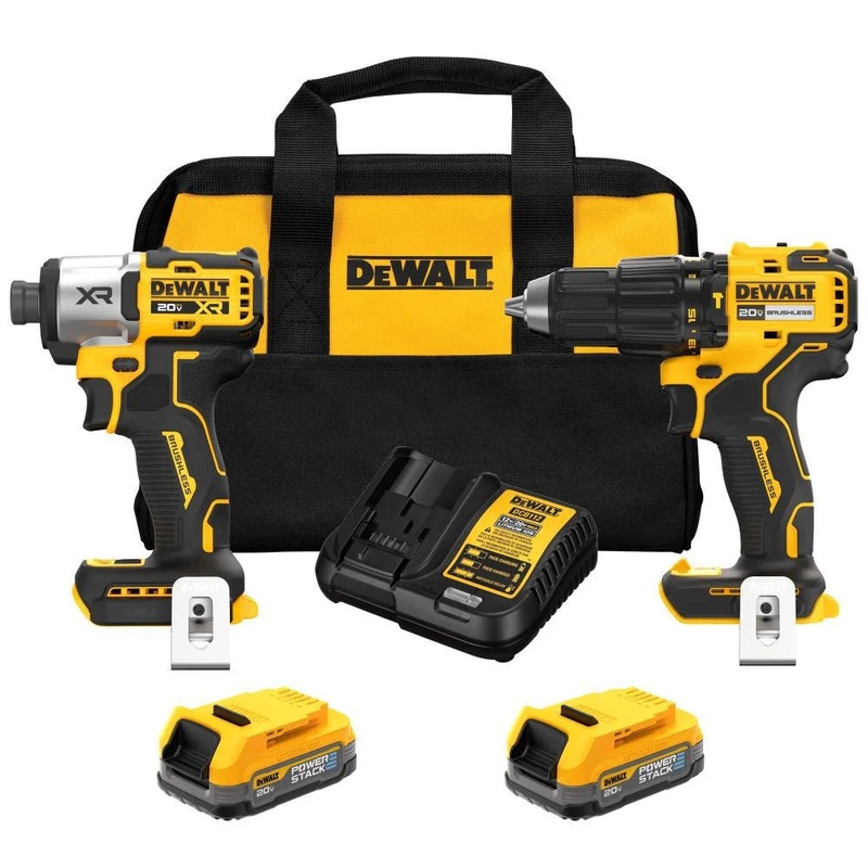DEWALT 20V MAX* Brushless Cordless 2-Tool Combo Kit with DEWALT POWERSTACK