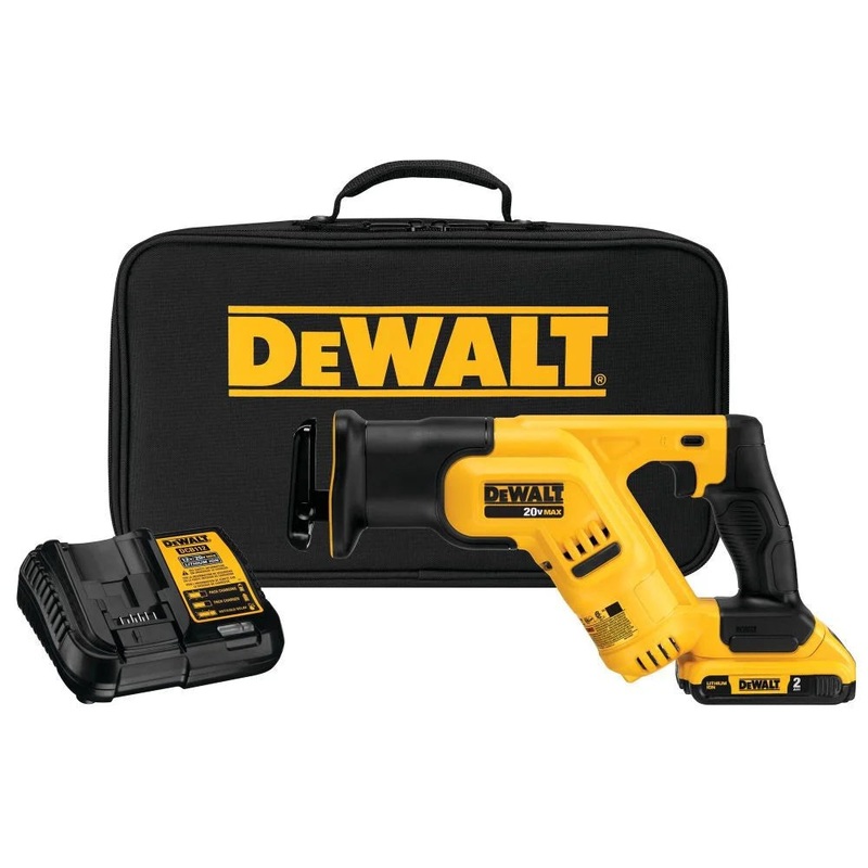 DEWALT 20V MAX* Lithium Ion Cordless Reciprocating Saw Kit, Compact, 2-Amp Hour