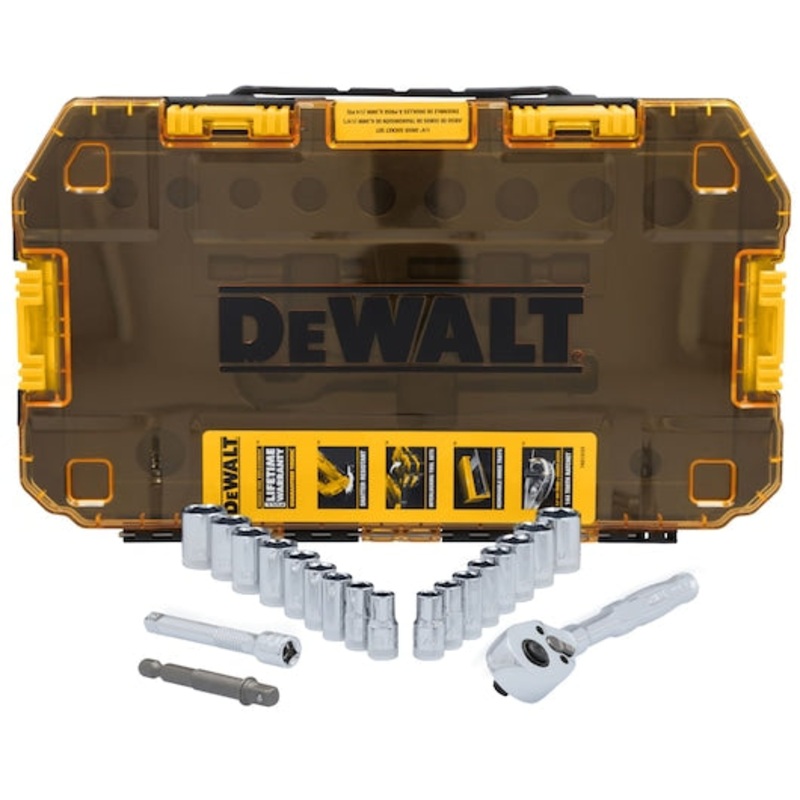 DEWALT TOUGHSERIES 20 pc. TOUGH BOX 1/4 in. Drive Mechanics Tool Set