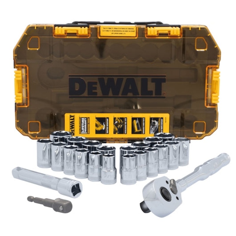 DEWALT TOUGHSERIES 23 pc. TOUGH BOX 1/2 in. Drive Mechanics Tool Set