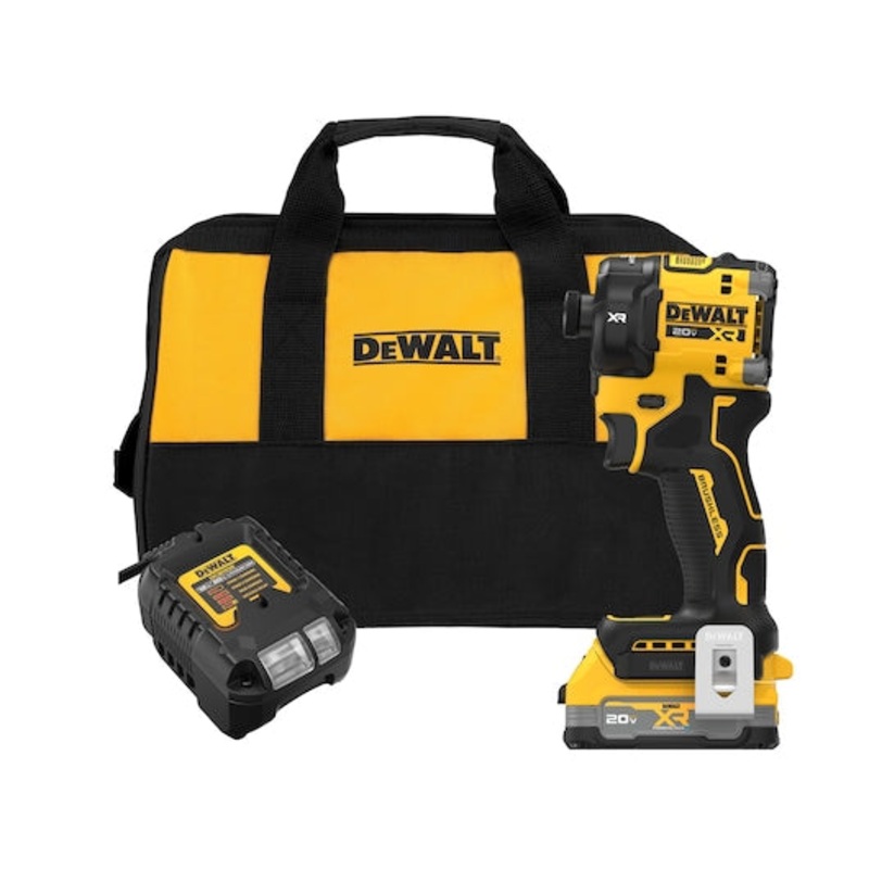 DEWALT 20V MAX* XR Brushless Cordless 1/4 in. Quiet Hydraulic Impact Driver Kit with XR POWERSTACK