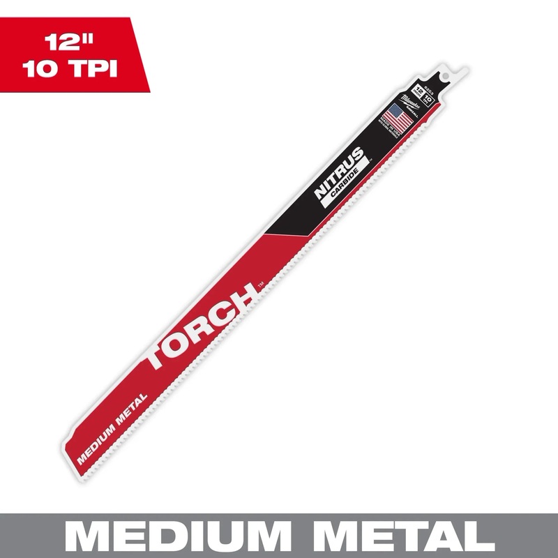 MILWAUKEE 12" 10 TPI TORCH w/ NITRUS CARBIDE Teeth For Medium Metal