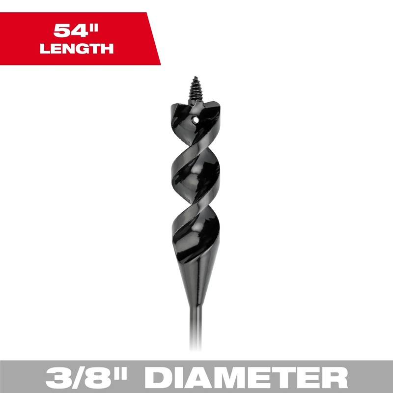 MILWAUKEE 3/8" X 54" Flexible Cable Auger Bit