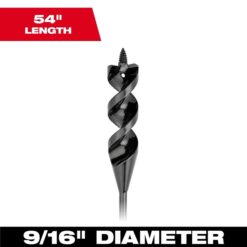 MILWAUKEE 9/16" X 54" Flexible Cable Auger Bit