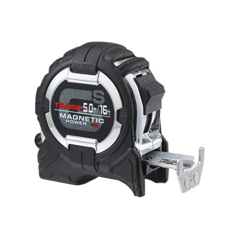 TAJIMA 16' / 5m GS-LOCK Magnetic Power X2 Measuring Tape w/ Compatible Clip