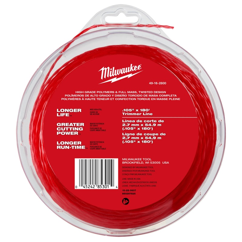 MILWAUKEE .105" X 180' Trimmer Line