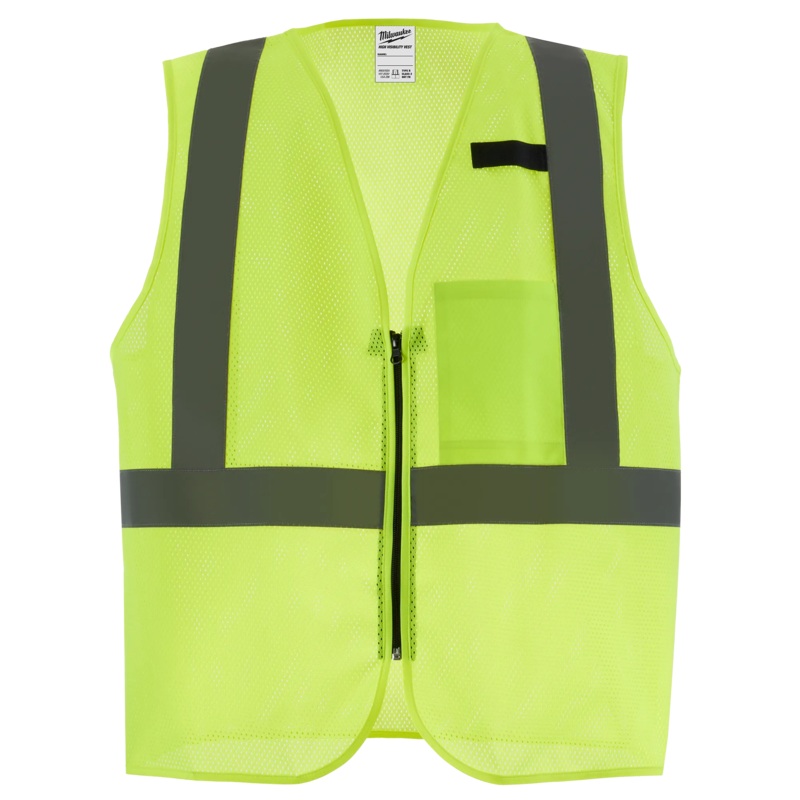 MILWAUKEE Class 2 High Visibility Mesh One Pocket Safety Vests (CSA)