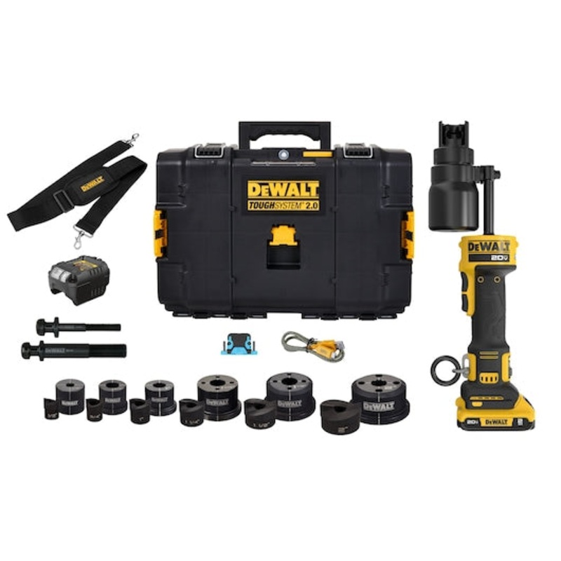 DEWALT 20V MAX* Hydraulic Knockout Tool Kit with 1/2'' - 2'' Punches and Dies