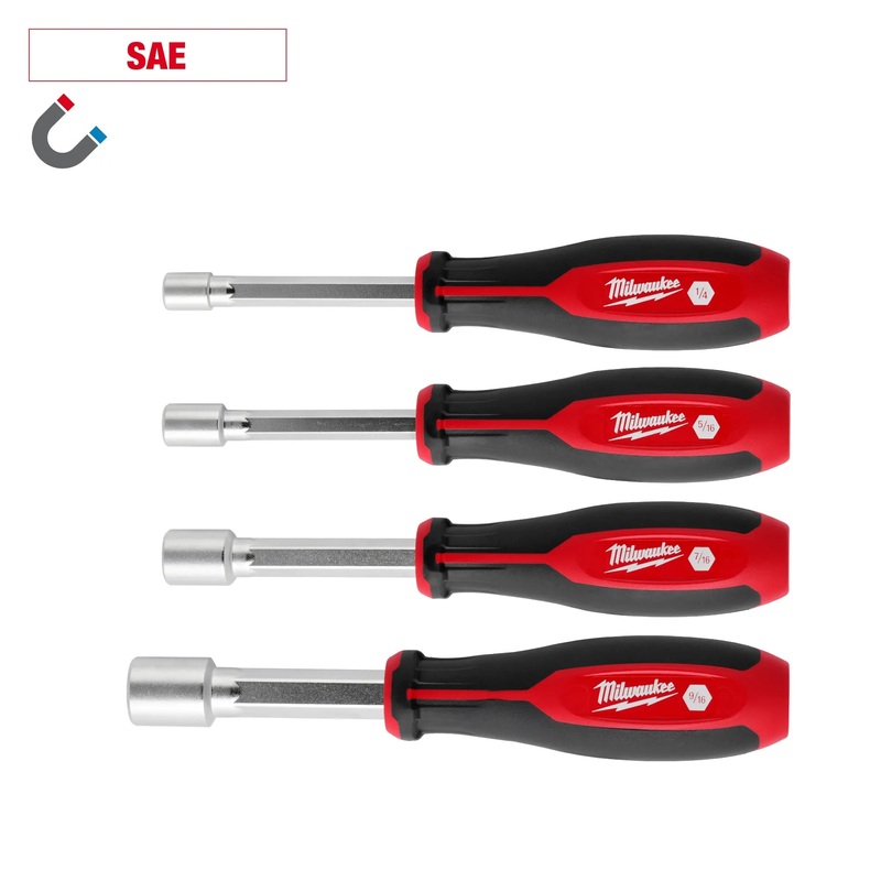 MILWAUKEE 4 PC. Magnetic SAE HOLLOWCORE Nut Driver Set