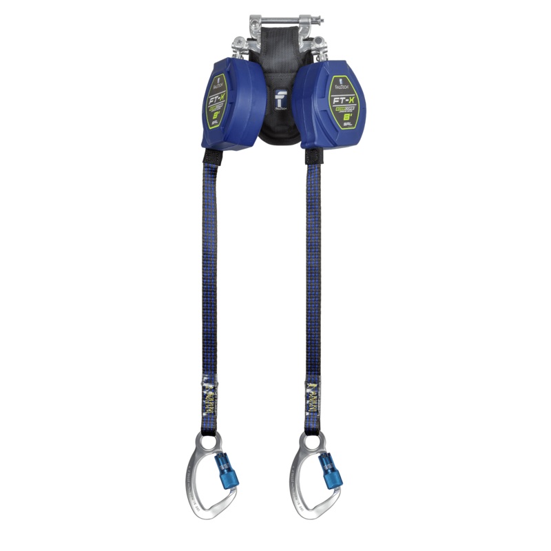 FALLTECH 8' FT-X EDGECORE Class 2 Leading Edge Personal SRL-P, Twin-Leg w/ Aluminum CE Carabiners