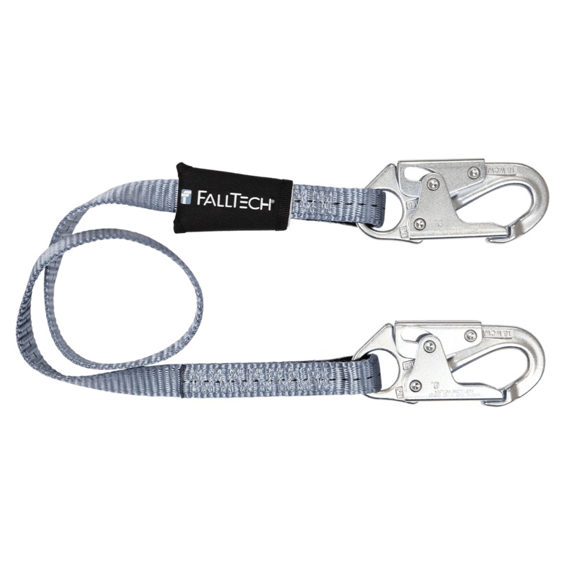 FALLTECH 4' Web Restraint Lanyard, Fixed-Length w/ Steel Snap Hooks
