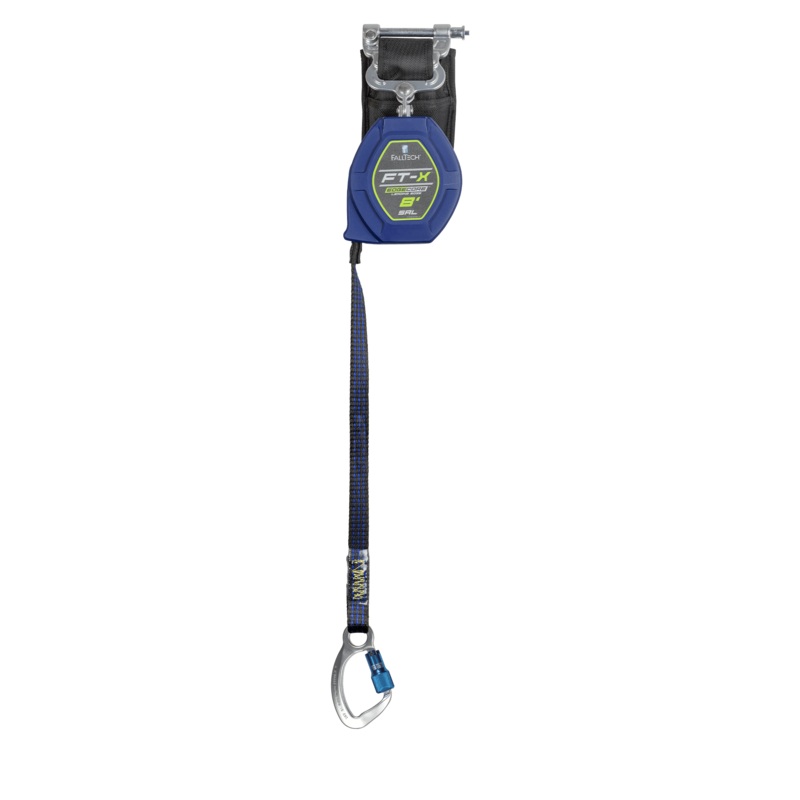 FALLTECH 8' FT-X EDGECORE Class 2 Leading Edge Personal SRL-P, Single-Leg w/ Aluminum CE Carabiner