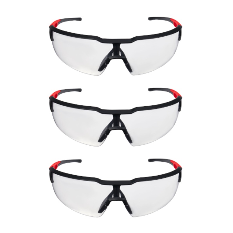 MILWAUKEE Safety Glasses - Clear Anti-Scratch Lenses (3 PACK)