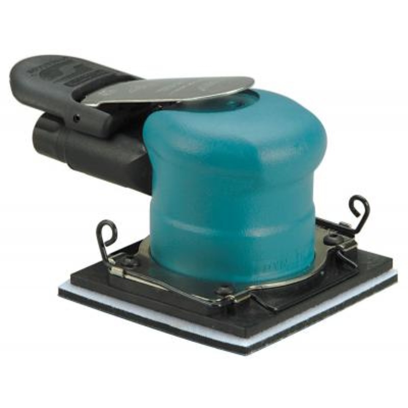 DYNABRADE 4" W X 4-5/16" L (102 mm X 110 mm) Dynabug "Model T" Orbital Sander, Non-Vacuum w/ Clips