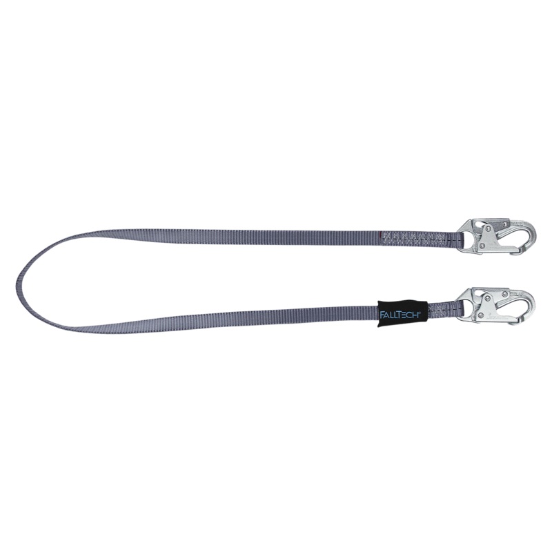 FALLTECH 6' Web Restraint Lanyard, Fixed-Length w/ Steel Snap Hooks