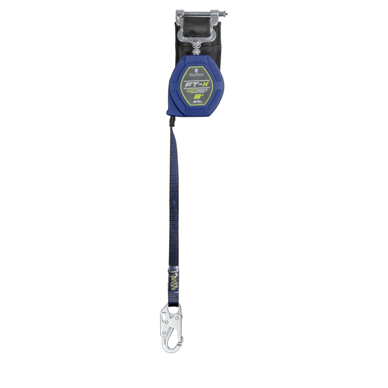 FALLTECH 8' FT-X EDGECORE Class 2 Leading Edge Personal SRL-P, Single-Leg w/ Steel Snap Hook