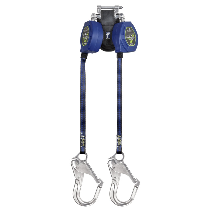FALLTECH 8' FT-X EDGECORE Class 2 Leading Edge Personal SRL-P, Twin-Leg w/ Aluminum Rebar Hooks