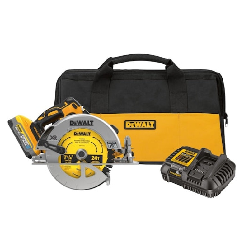 DEWALT 20V MAX* XR Brushless Cordless 7-1/4 in. Circular Saw with DEWALT POWERSTACK 5Ah Battery