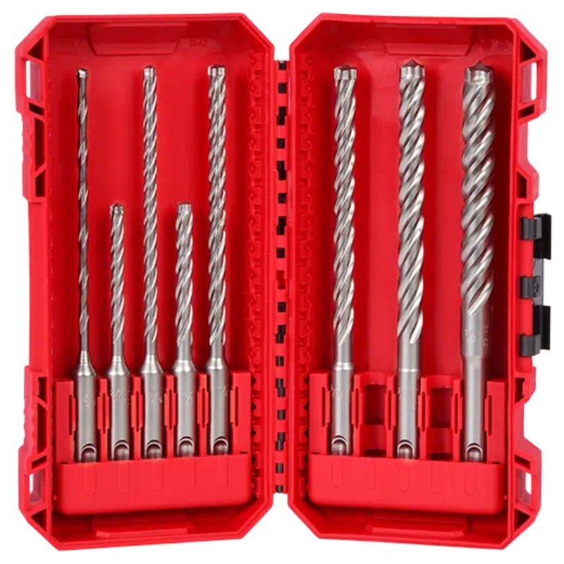 MILWAUKEE 8 PC. SDS PLUS MX4 4-Cutter Drill Bit Kit
