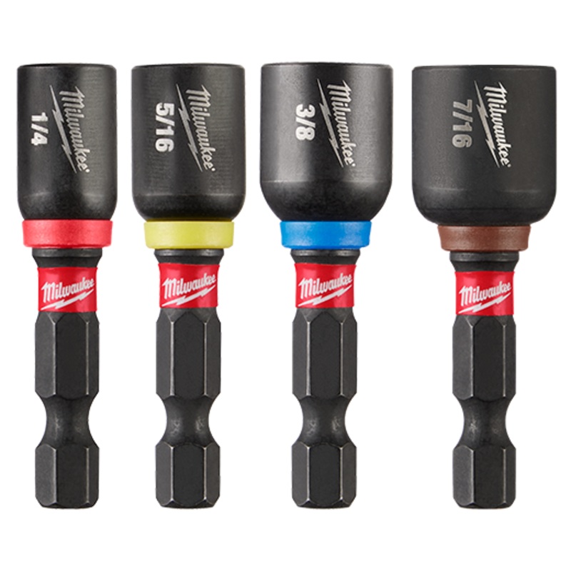 MILWAUKEE 4 PC. SHOCKWAVE IMPACT DUTY 1-7/8" Magnetic Nut Driver Set