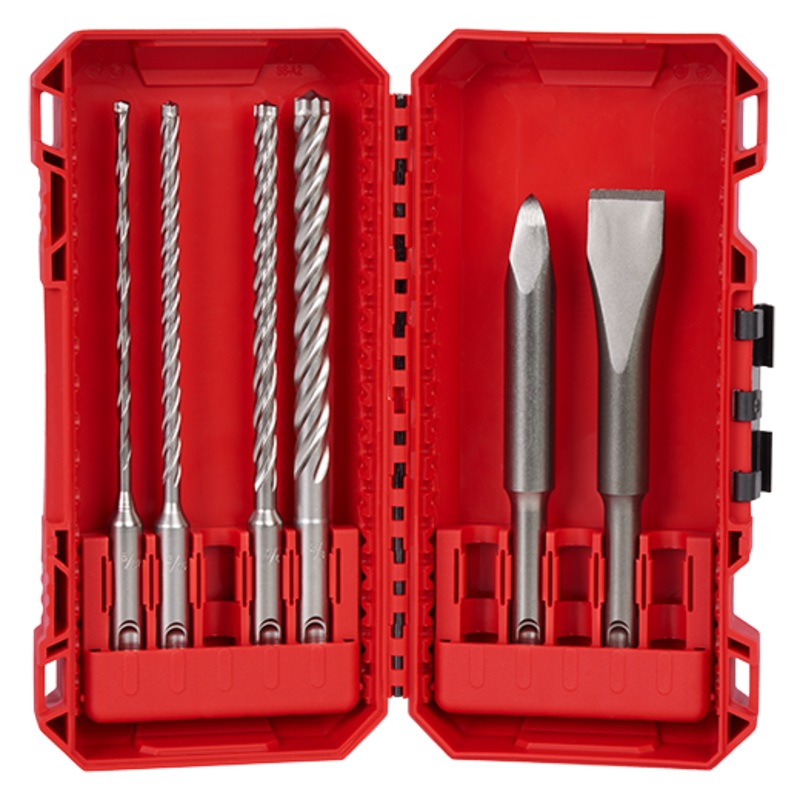MILWAUKEE 6 PC. SDS PLUS MX4 4-Cutter & Chisel Kit