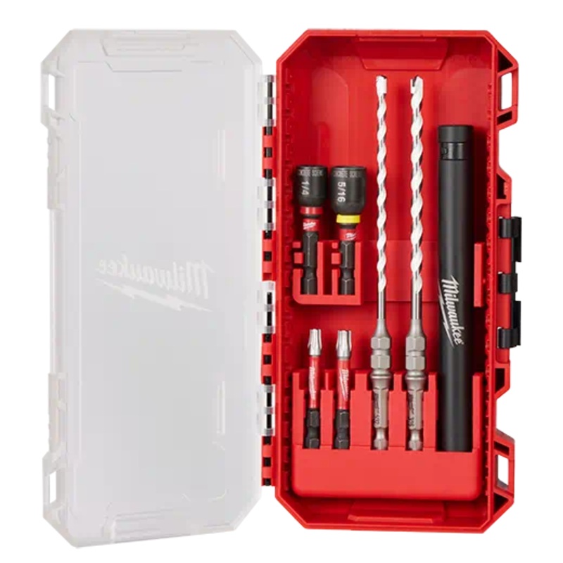 MILWAUKEE 7 PC. SHOCKWAVE IMPACT DUTY Carbide Multi-Material Drill Bit Concrete Screw Install Kit