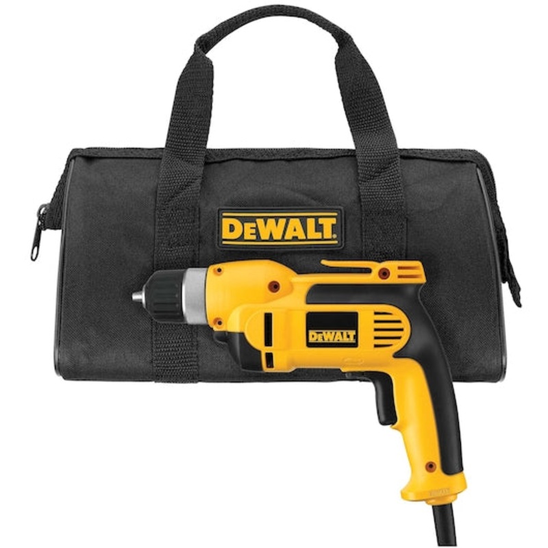 DEWALT 3/8 in. (10mm) VSR Pistol Grip Drill with Keyless Chuck Kit