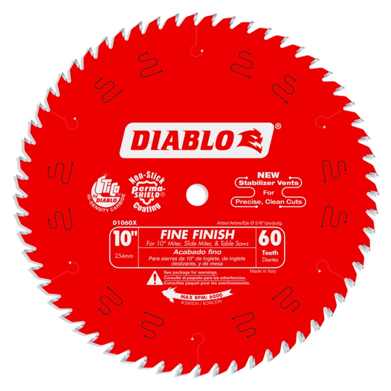 DIABLO 10" X 60 Tooth Fine Finish Saw Blade